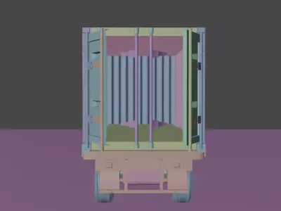  Container Trailer low-poly 3d model 3D model