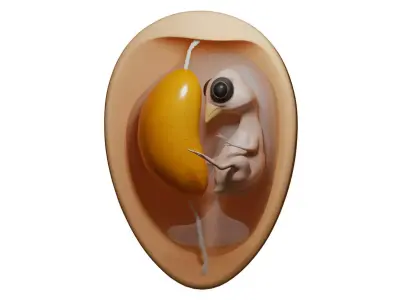 Egg Cross Section Embryo Anatomy 3D model
