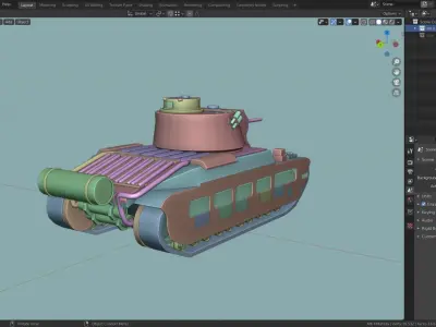 MK II Matilda Tank Base Mesh Low-poly 3D model