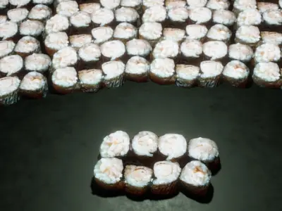 Real 3D scanned Ebi Hosomaki Sushi Roll 3D model