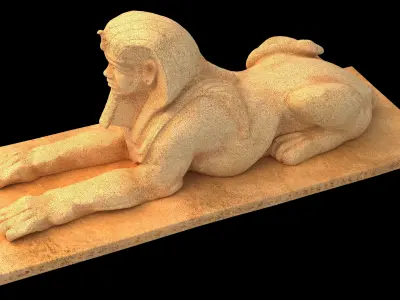 Ancient Egyptian Sphinx 4K Low-poly 3D model