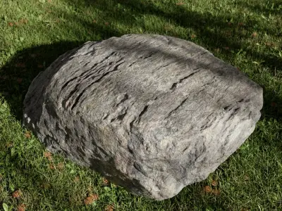  Cool Toned Striped Smooth Large Rock Boulder Model 