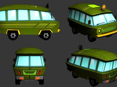 Cartoon Ambucar Pack Low-poly 3D model