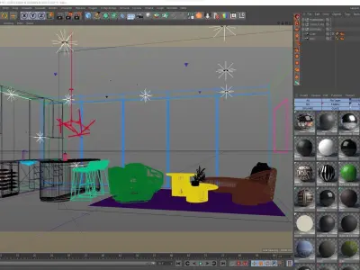 Corona - C4D files - Commercial Interior Space 3D model