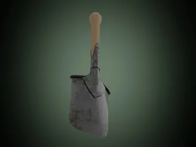 Military shovel Kleines Schanzzeug M1874 Feldspaten Low-poly 3D model