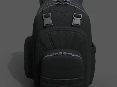 Backpack military Scifi low poly combat soldier armor baggage  Low-poly 3D model