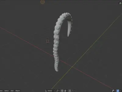 Tentacle octopus with hair 3D model