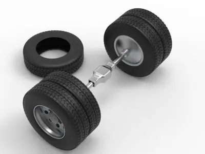 Truck wheels 3D model