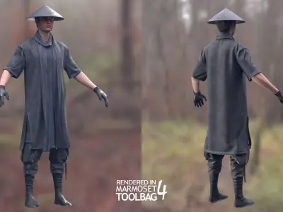 Man Warrior - Modular - Rigged Low-poly 3D model