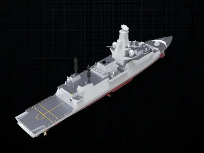 Frigate ship 3D model