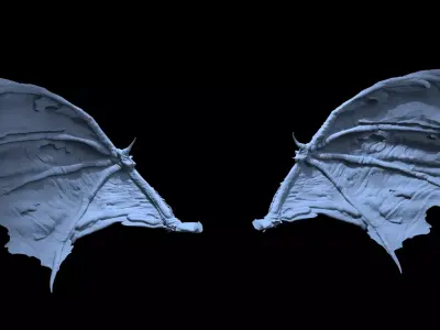 Dark Bat Wings 4  3D model