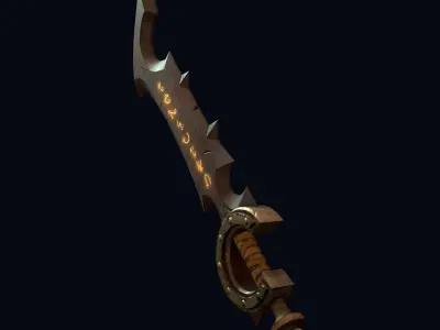 Game-Ready Stylized Rune Sword Low-poly 3D model