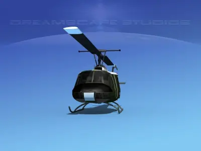 Bell UH-1B Iroquois V13 US Marines 3D model