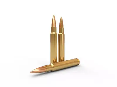 340 Weatherby Magnum Ammo Low-poly 3D model