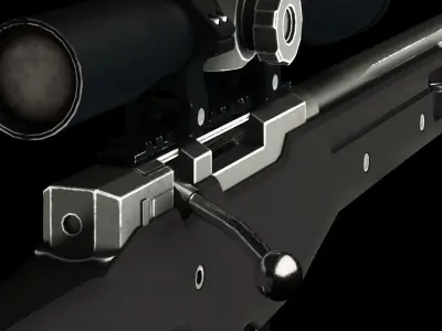 Army rifle with optical sight Low-poly 3D model