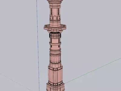 indian jodhpuri stone piller column  Low-poly 3D model