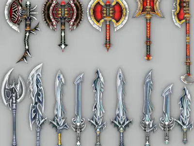 3DRT - Fantasy Arms Set  Low-poly 3D model