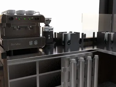 Kiosk Kitchen Equipments 3D model