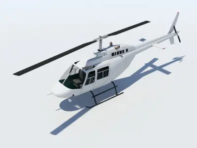B206 Jet Ranger Static Helicopter Low Poly  Low-poly 3D model