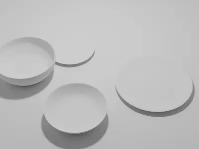 white plate  Free low-poly 3D model