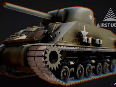 M4 Sherman Tank - World War 2 WWII Low-poly 3D model