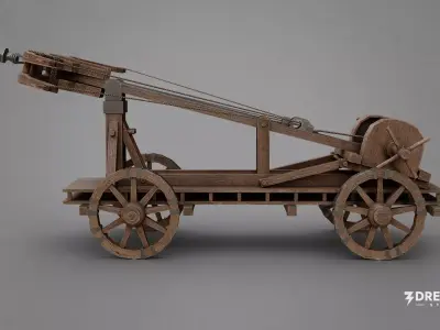 Medieval Ballista- Historical Siege Weapon Low-poly 3D model