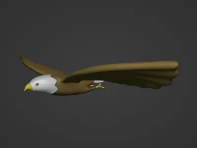 Cartoon Eagle Low-poly 3D model