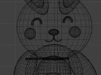 Low Poly Cute Bunny Character 3D Model 3D model