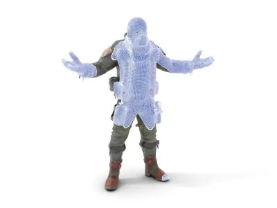 Masked Tactical Operative  Rigged and Animated Low-poly 3D model