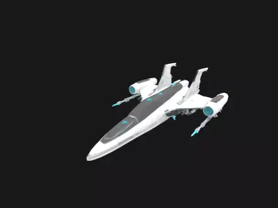 Aetheron X9 Modular Stellar Interceptor Sci-Fi Spaceship 3DModel Low-poly 3D model