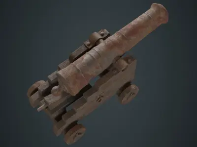 Vessel Cannon 1C Low-poly 3D model