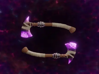 Shadow Axe - Elemental Axe - Model 01 Low-poly 3D model