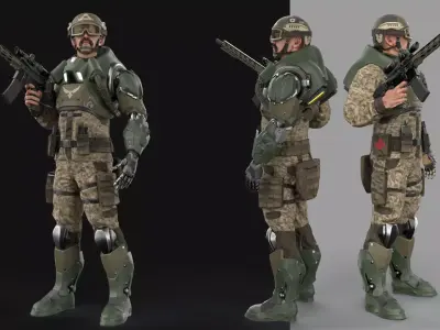 Freedom Soldier Low-poly 3D model