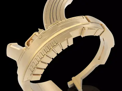 Gun AK47 ring silver gold printable jewelry 3D model 3D print model