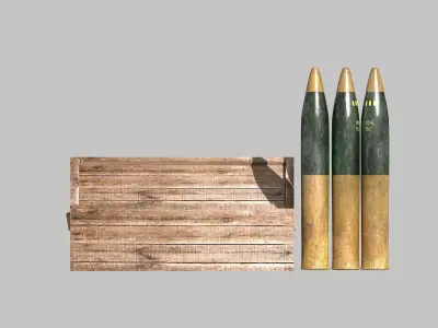 105mm Ammunition pack Low-poly 3D model