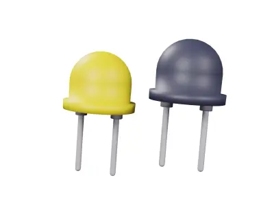 Diode 3D Model two leds Low-poly 3D model