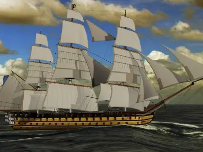 Sail Vessel Le Montebello - 1850 3D model