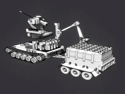 Military Tank Vehicle Robot Loader 3D model