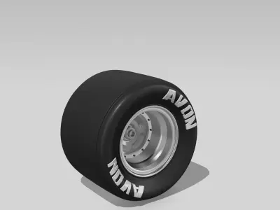 15inch Vintage Racing Wheels Jelly Bean x3 offsets with Tires 3D print model