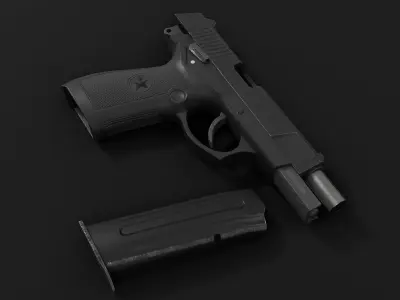Low Poly Chinese QSZ-92 Pistol Low-poly 3D model