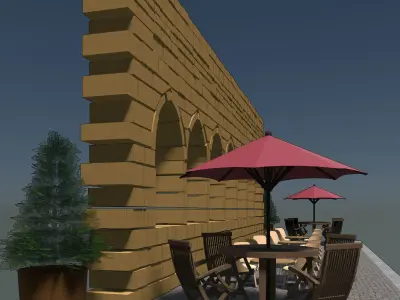 Outdoor cafe 2310 3D model