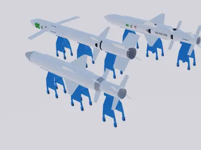 Rocket Missile Avibras Astros II MLRS 3D model