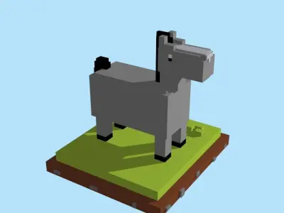 VOXEL HORSE - MODEL 4 Low-poly 3D model