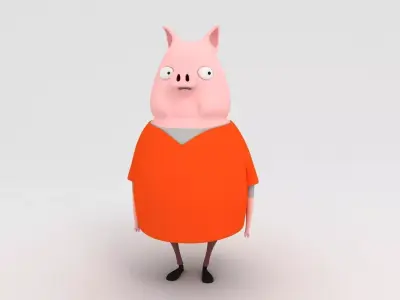 Pig Character Free 3D model