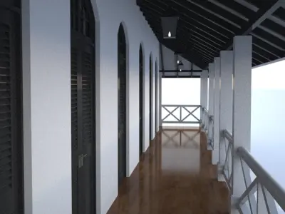 Colonial building 3D model