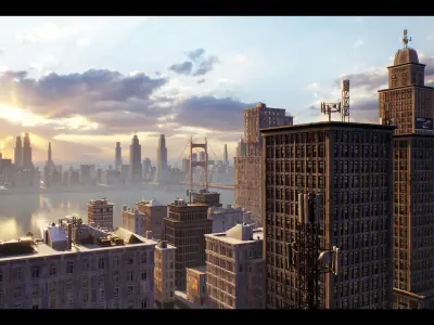 1900s Environments Mega Bundle Prop Packs 5 Environments Low-poly 3D model