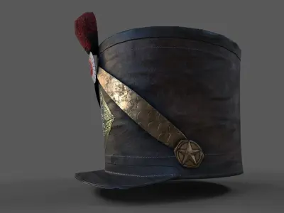 Shako Napoleonic hat Low-poly 3D model