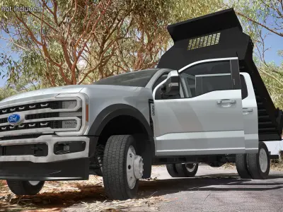 Ford Super Duty F-550 Lariat Silver Metallic Rigged 3D model