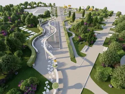 Master park-public park-Private Park Landscape 3D model