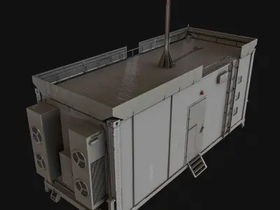 BMC  Radar  Battle Management  Control Low-poly 3D model